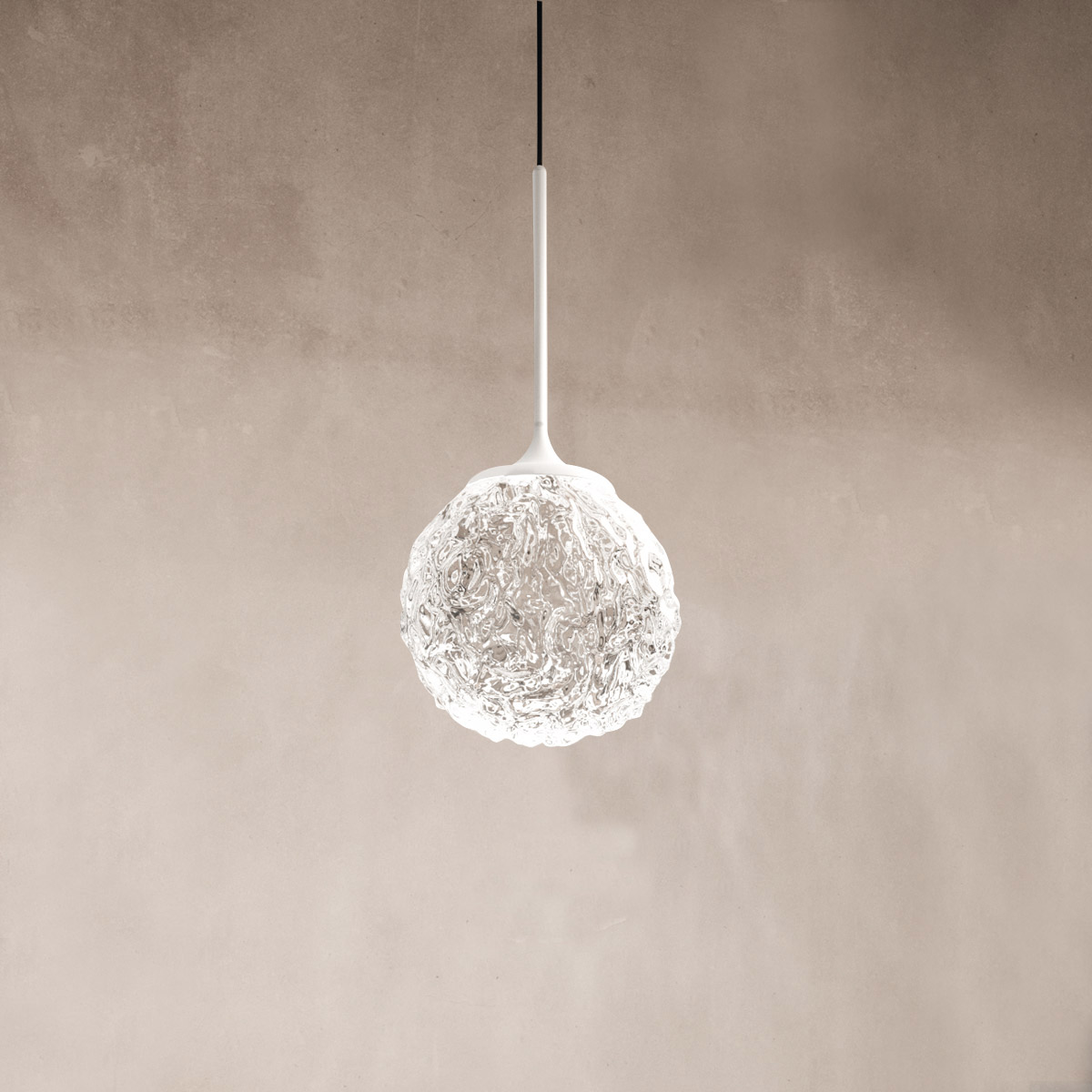 Icone Cristalglob S15 LED Pendelleuchte, Kristall / weiß