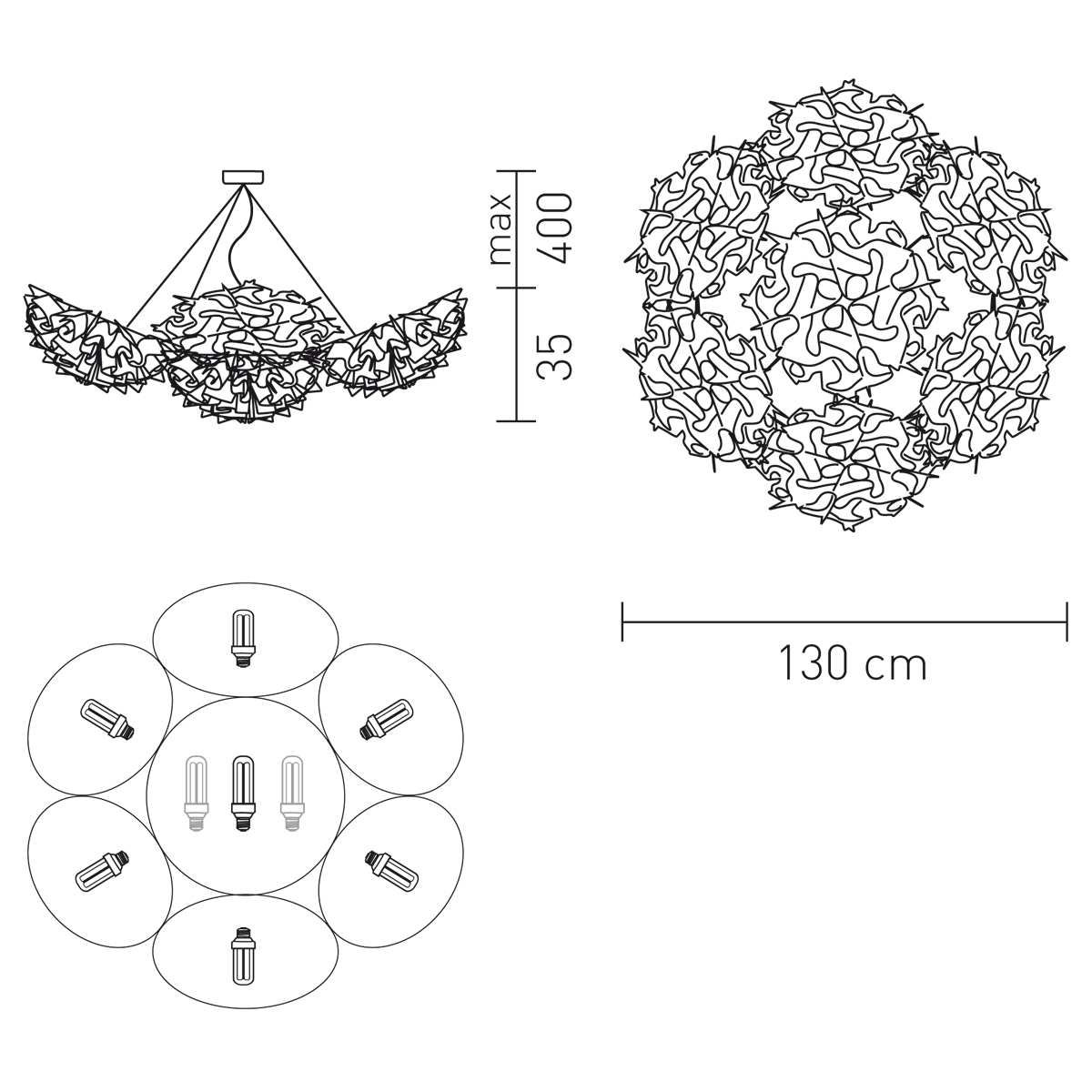 Slamp Veli 7 Suspension, Maßzeichnung