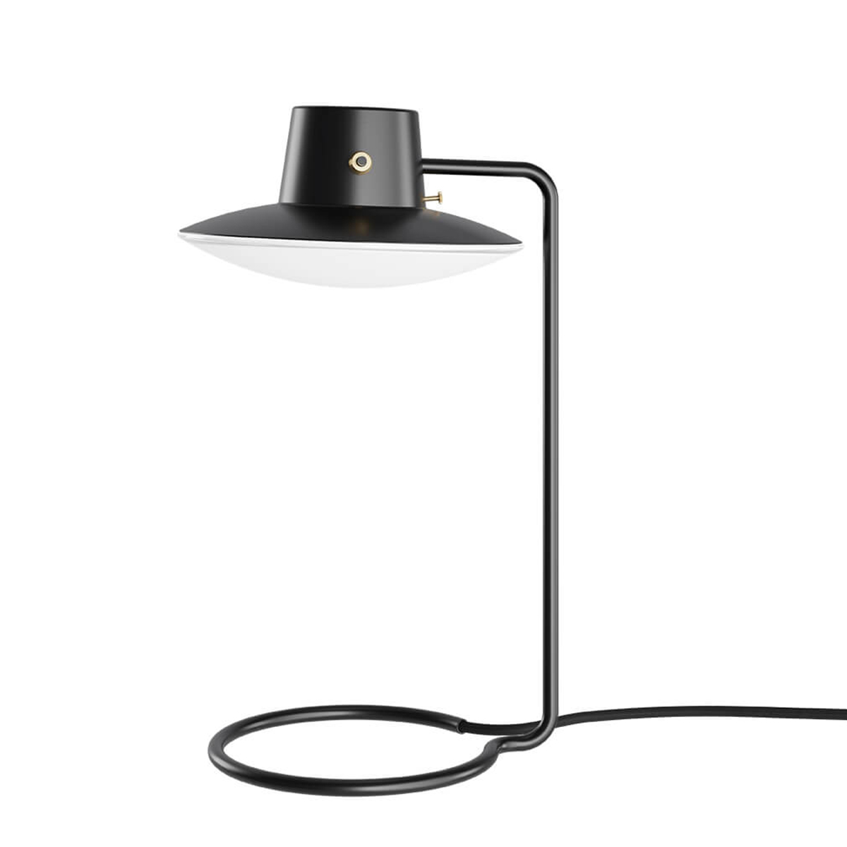 Louis Poulsen AJ Oxford Tischleuchte, Metall schwarz / Opalglas (ausgeschaltet)