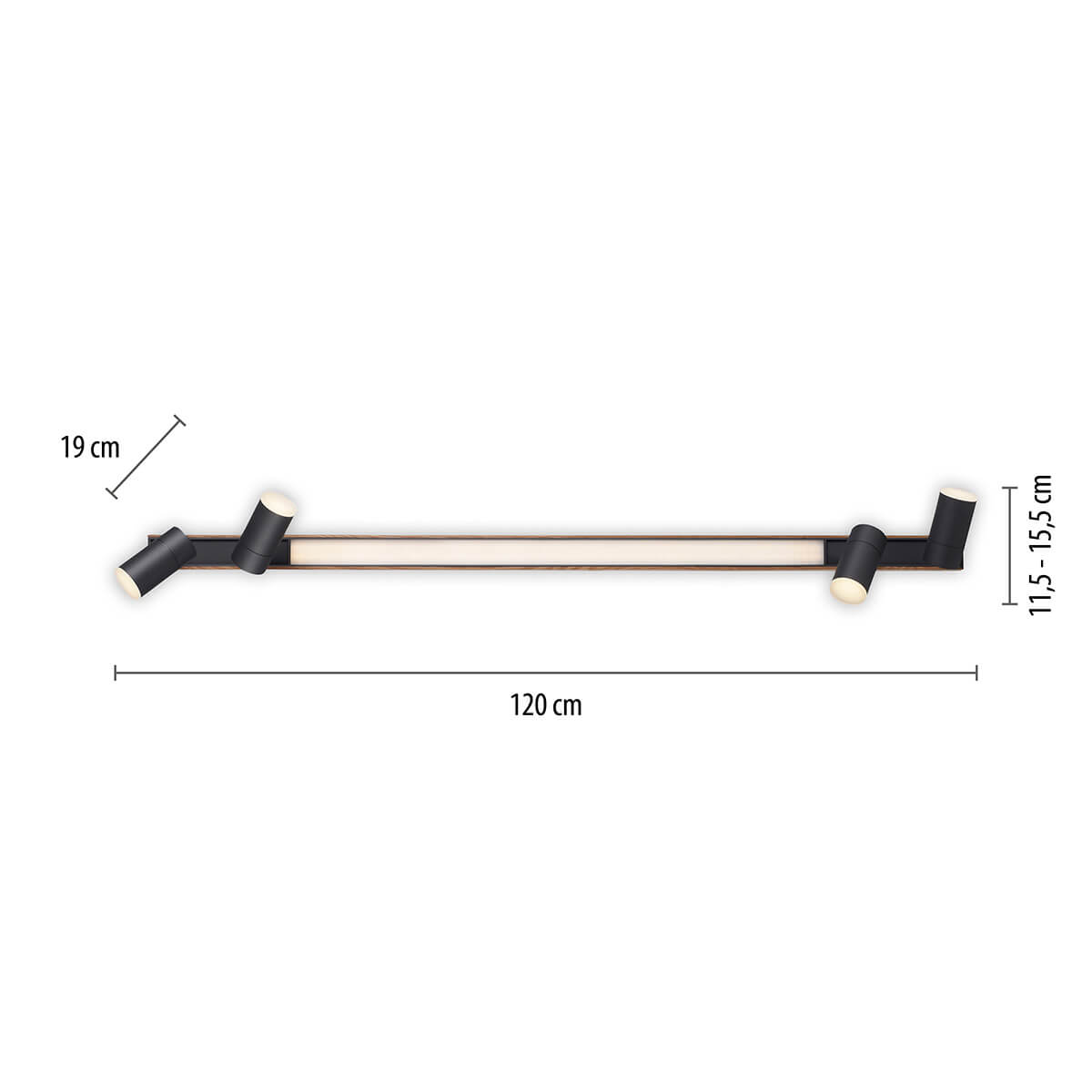 Neuhaus PURE Lines Spot LED Deckenstrahler, Abmessungen