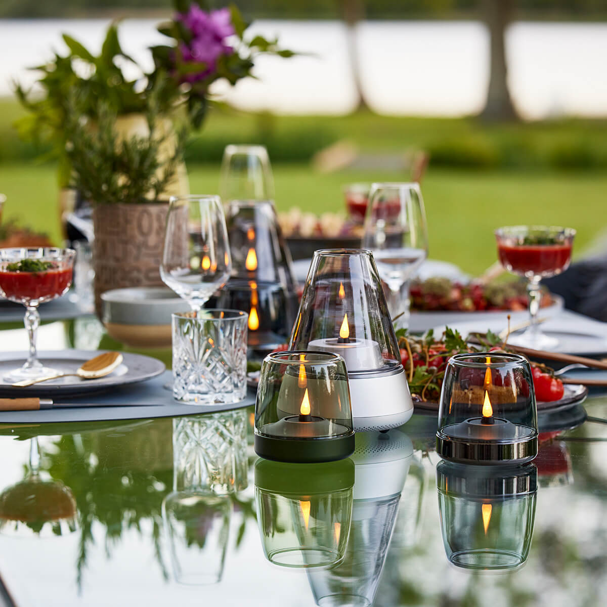 Kooduu Glow 10 Windlicht, verschiedene Ausführungen, mit Kooduu Shine LED-Kerze (als Zubehör erhältlich)