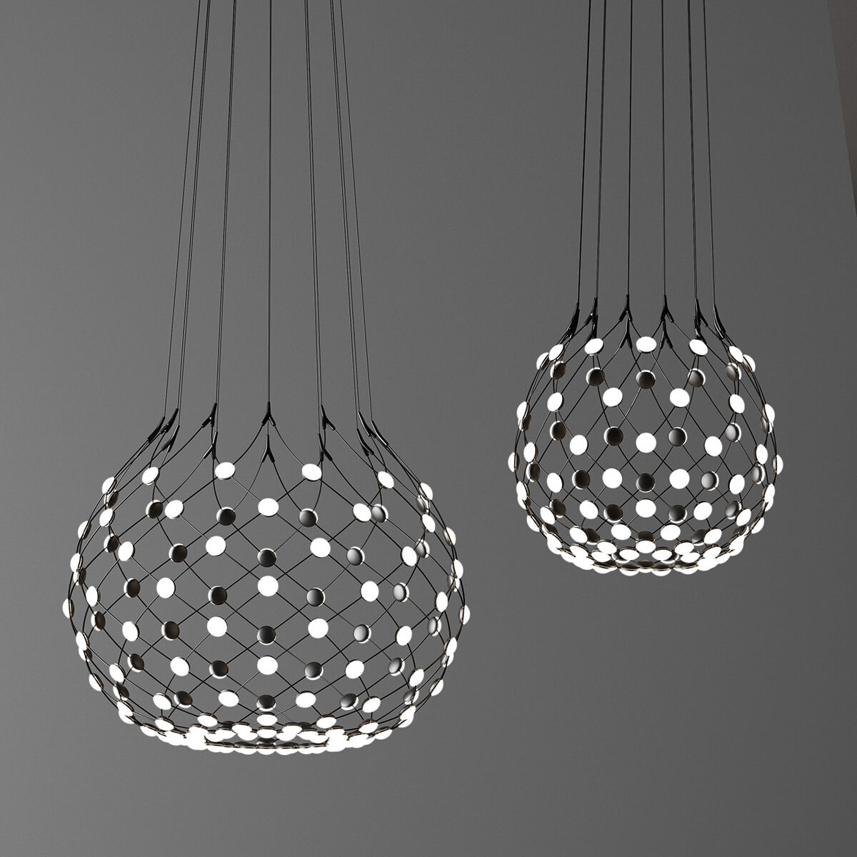 Luceplan Mesh LED Sospensione, mit Casambi, Ø: 80 cm und Ø: 100 cm