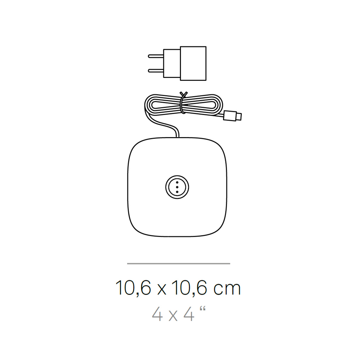 Zafferano AiLati Ofelia Pro LED Akkuleuchte, Einzel-Kontaktladestation (inbegriffen), Maßzeichnung