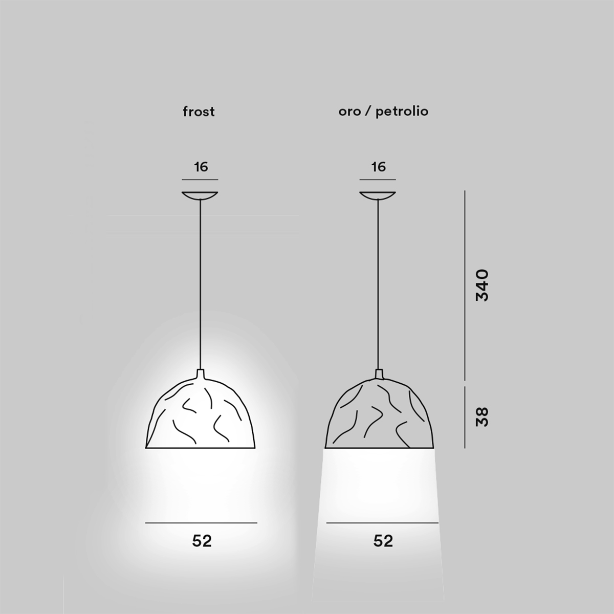 Foscarini Bump Sospensione, Maßzeichnung