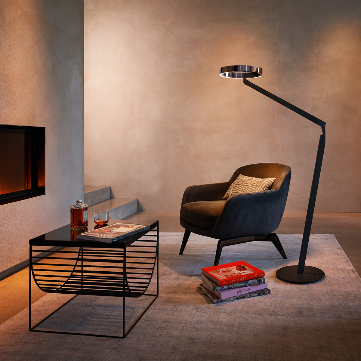 Occhio Gioia lettura "air" LED Leseleuchte, schwarz matt, Kopf: phantom
