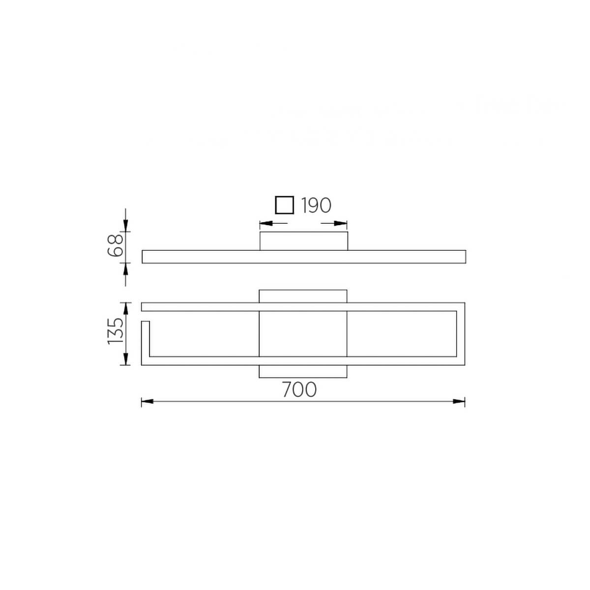 Knapstein Yoko-R LED Deckenleuchte, Maßzeichnung