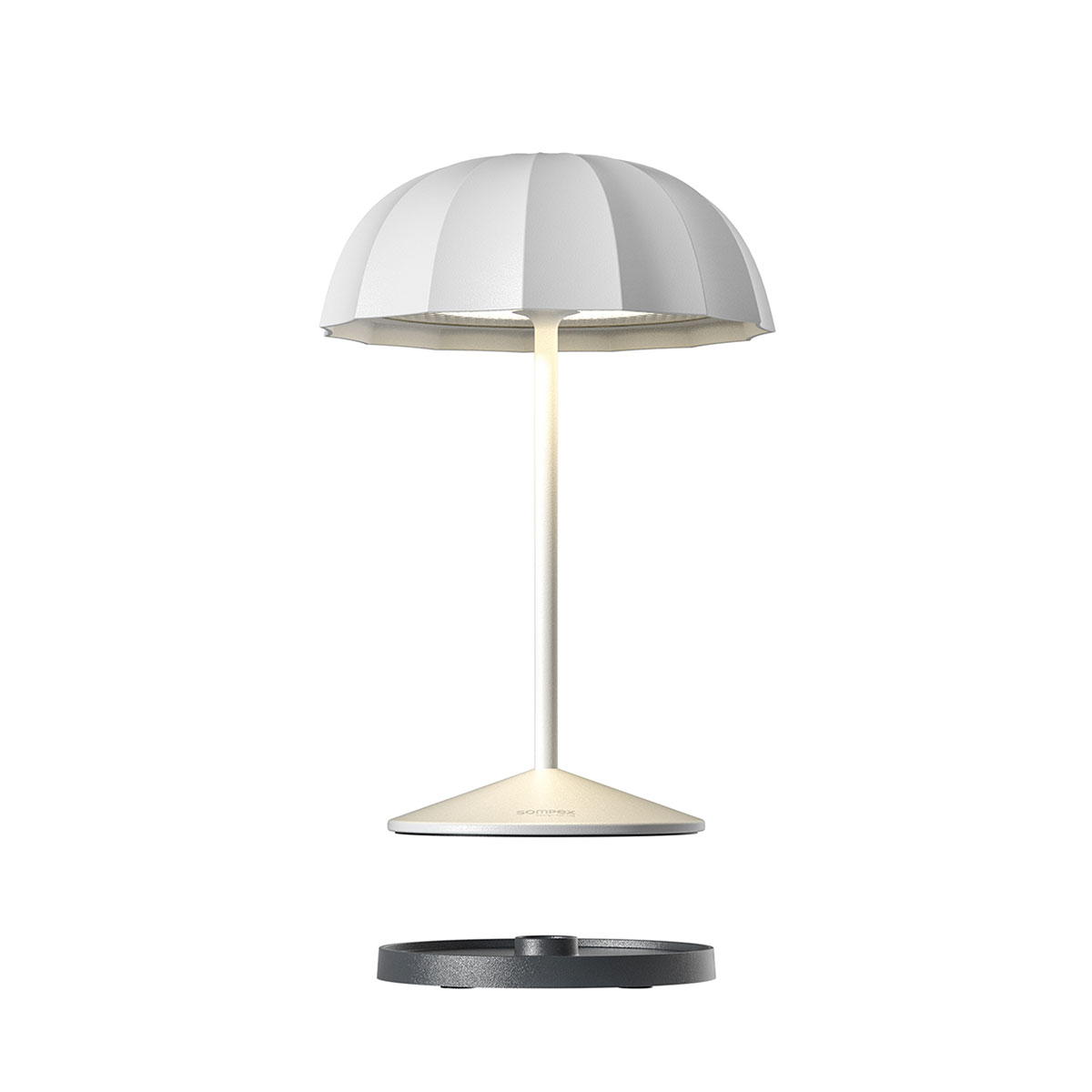 Sompex Ombrellino LED Akkuleuchte, weiß, Ladestation (inbegriffen)