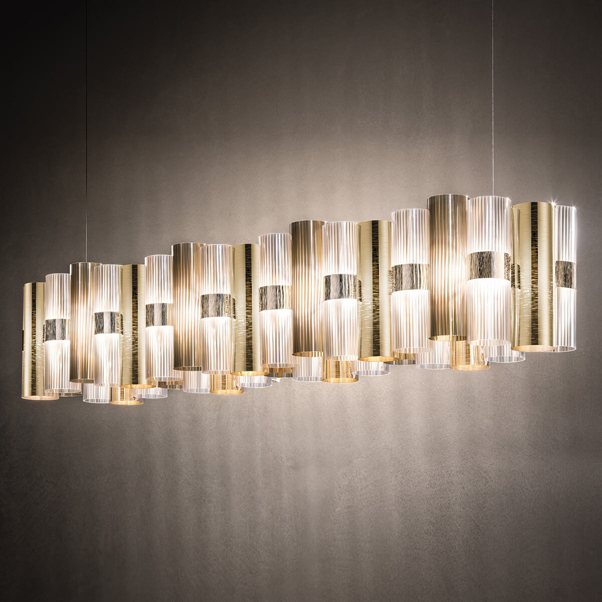 Slamp La Lollo LED Suspension Linear 140, gold (golden/gelb)