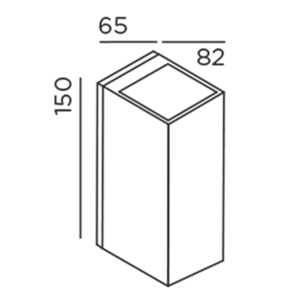 IP44.DE Iem.2 LED Außenwandleuchte,  Maßzeichnung