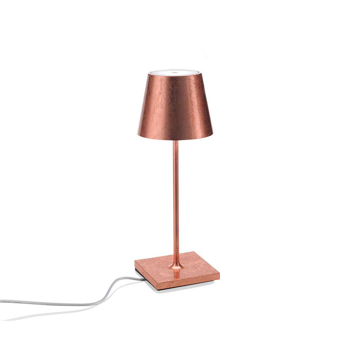 Zafferano AiLati Poldina Mini Pro LED Akkuleuchte, Blattkupfer, Einzel-Kontaktladestation (inbegriffen)