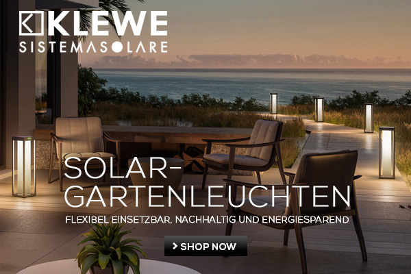 Solarleuchten für Garten, Terrasse & Balkon: LED Solar-Gartenbeleuchtung von Klewe mit modernem Design und kabellosem Betrieb