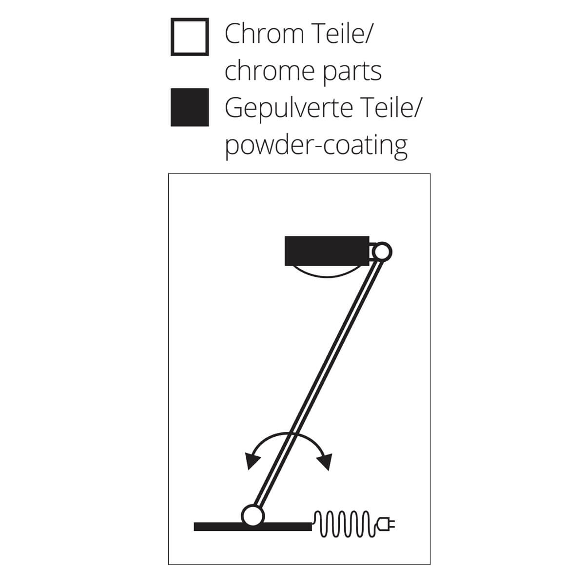 Top Light Puk Mini Table Single Tischleuchte, 60 cm, Oberflächenbeschaffenheit