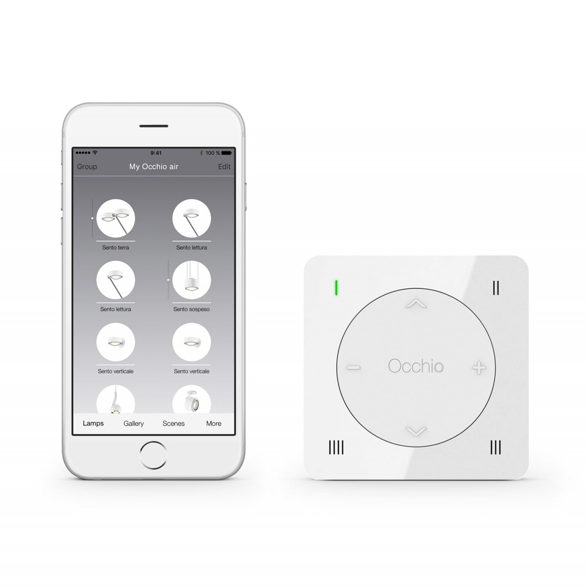 Occhio air controller, weiß matt / weiß glänzend, und kostenlose Occhio air App