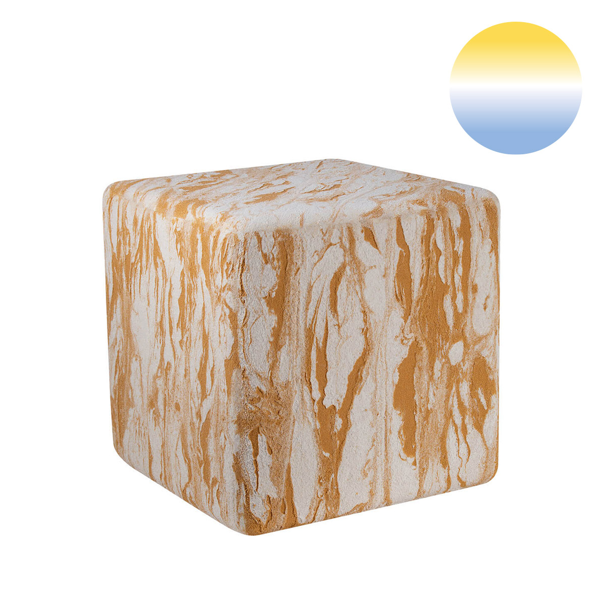 Epstein-Design Würfel Sahara LED Akkuleuchte, 35 cm, Sandstein