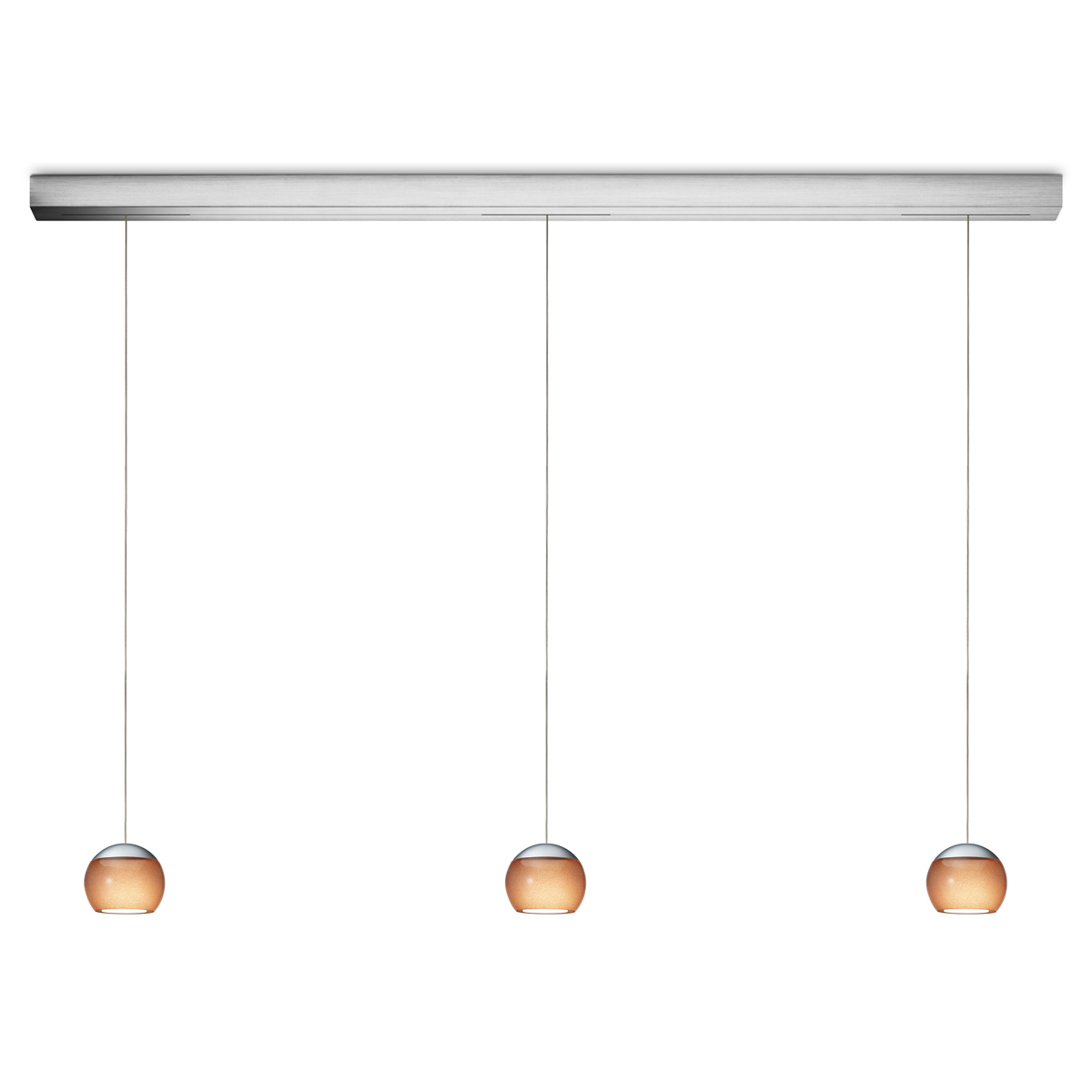 Oligo Balino LED Pendelleuchte, 3-flg., Chrom matt / braun glänzend