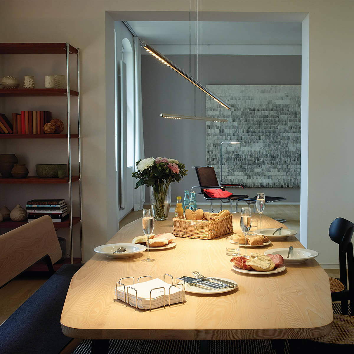 Tecnolumen Lum 85 LED Pendelleuchte, Rauchchrom