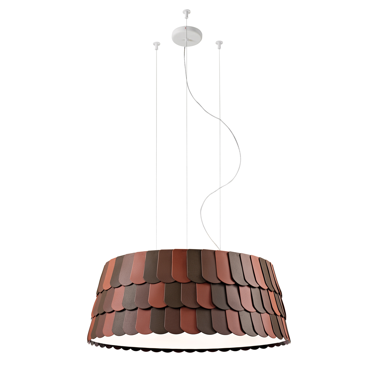 Fabbian Roofer Pendelleuchte zylindrisch, D. 79cm, braun (Produktansicht)