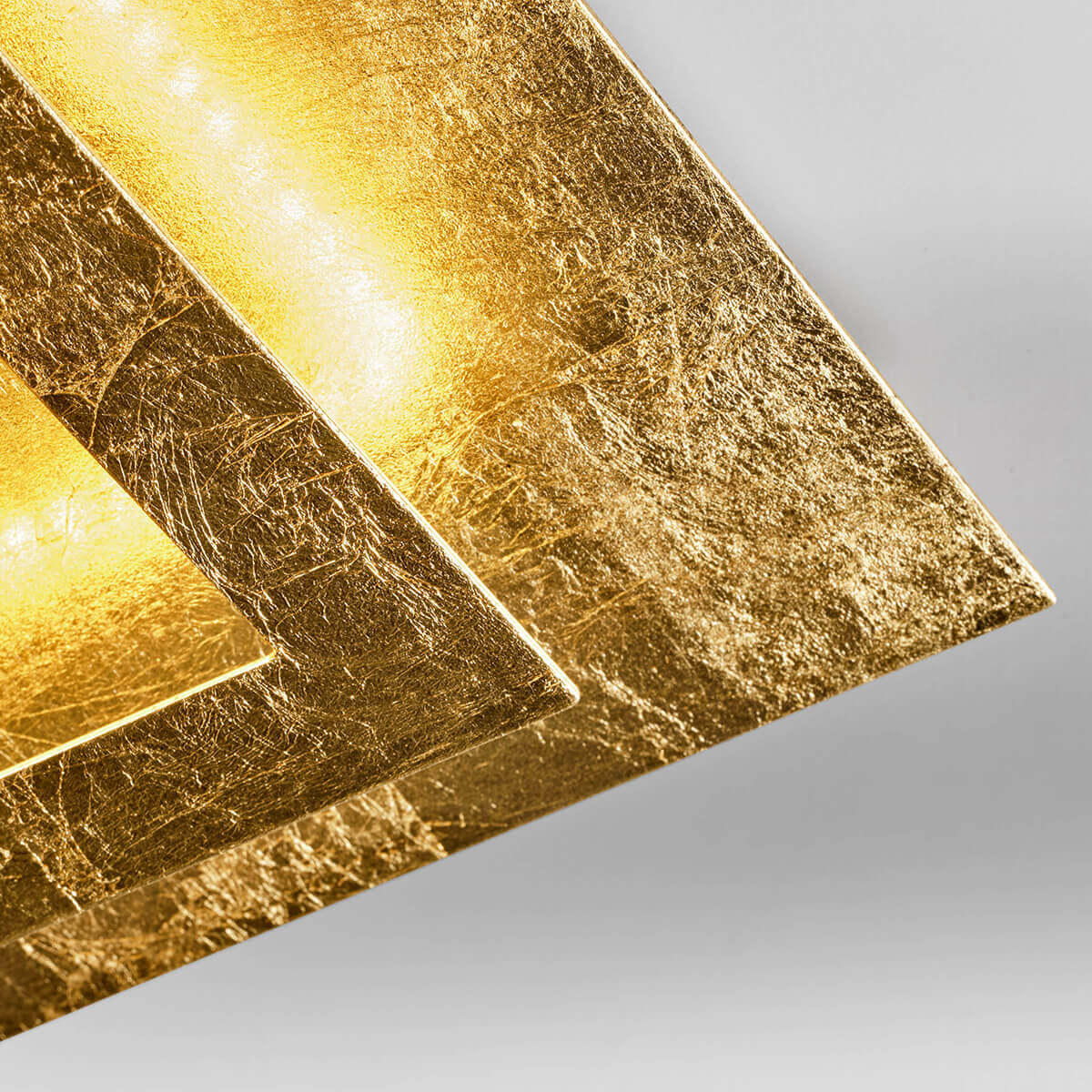 LupiaLicht Square LED Deckenleuchte, Blattgold