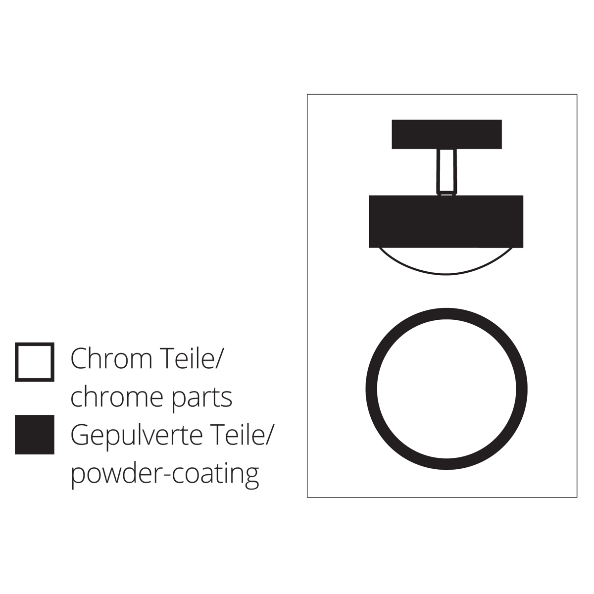 Top Light Puk Maxx Turn Downlight Deckenleuchte, Oberflächenbeschaffenheit der Bicolor-Versionen
