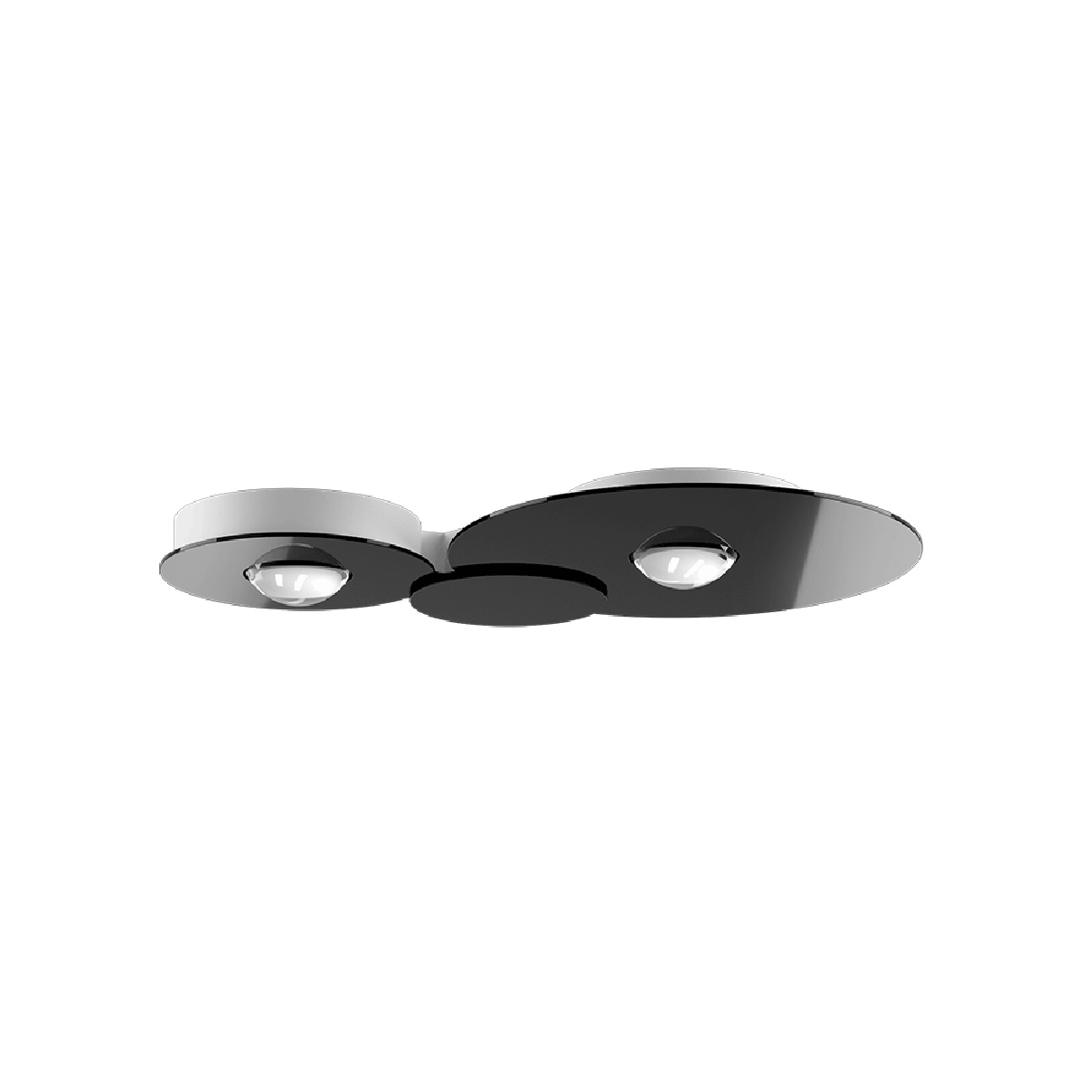 Lodes Bugia Double LED Deckenleuchte, schwarz glänzend