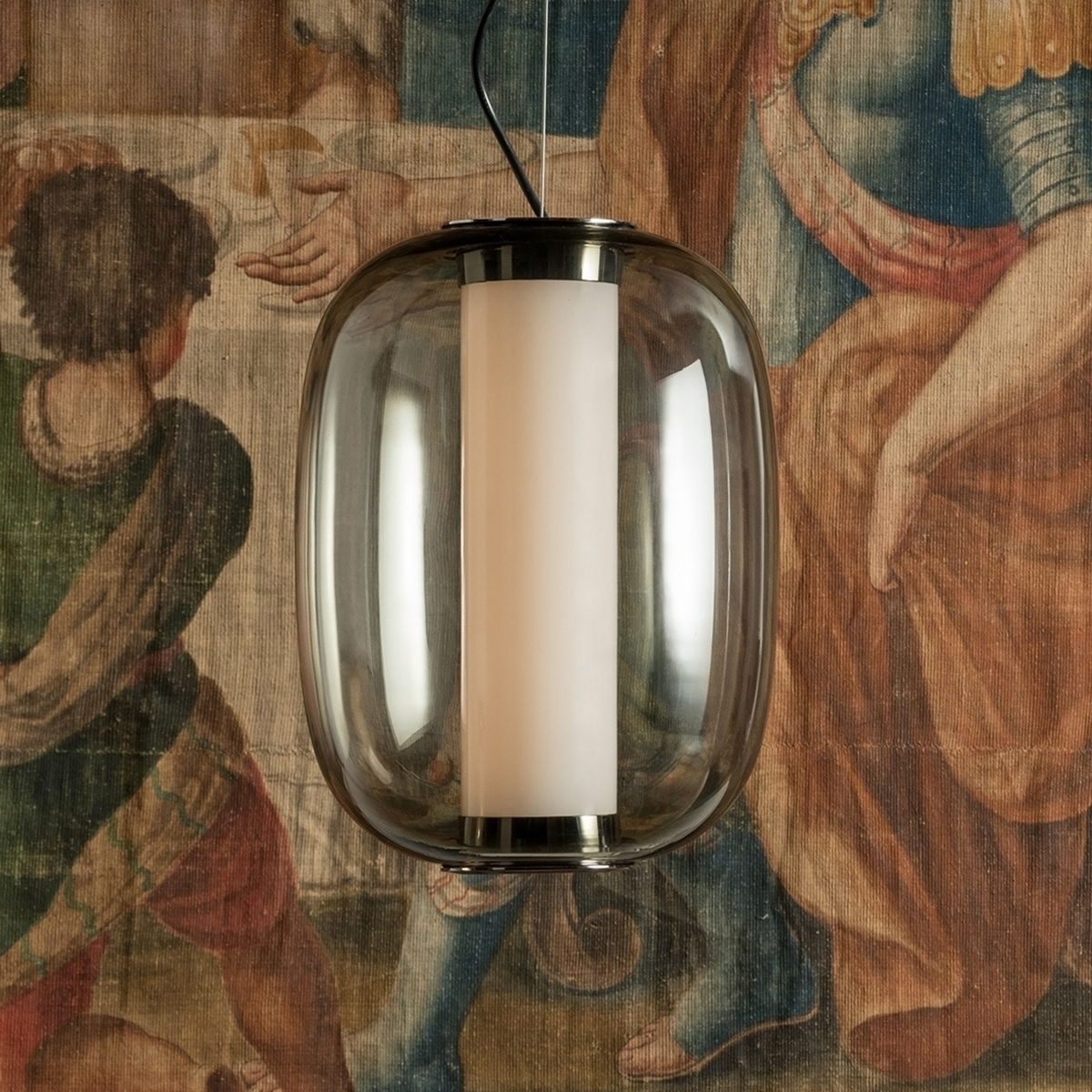Fontana Arte Meridiano Grande LED Pendelleuchte, Glas fumé