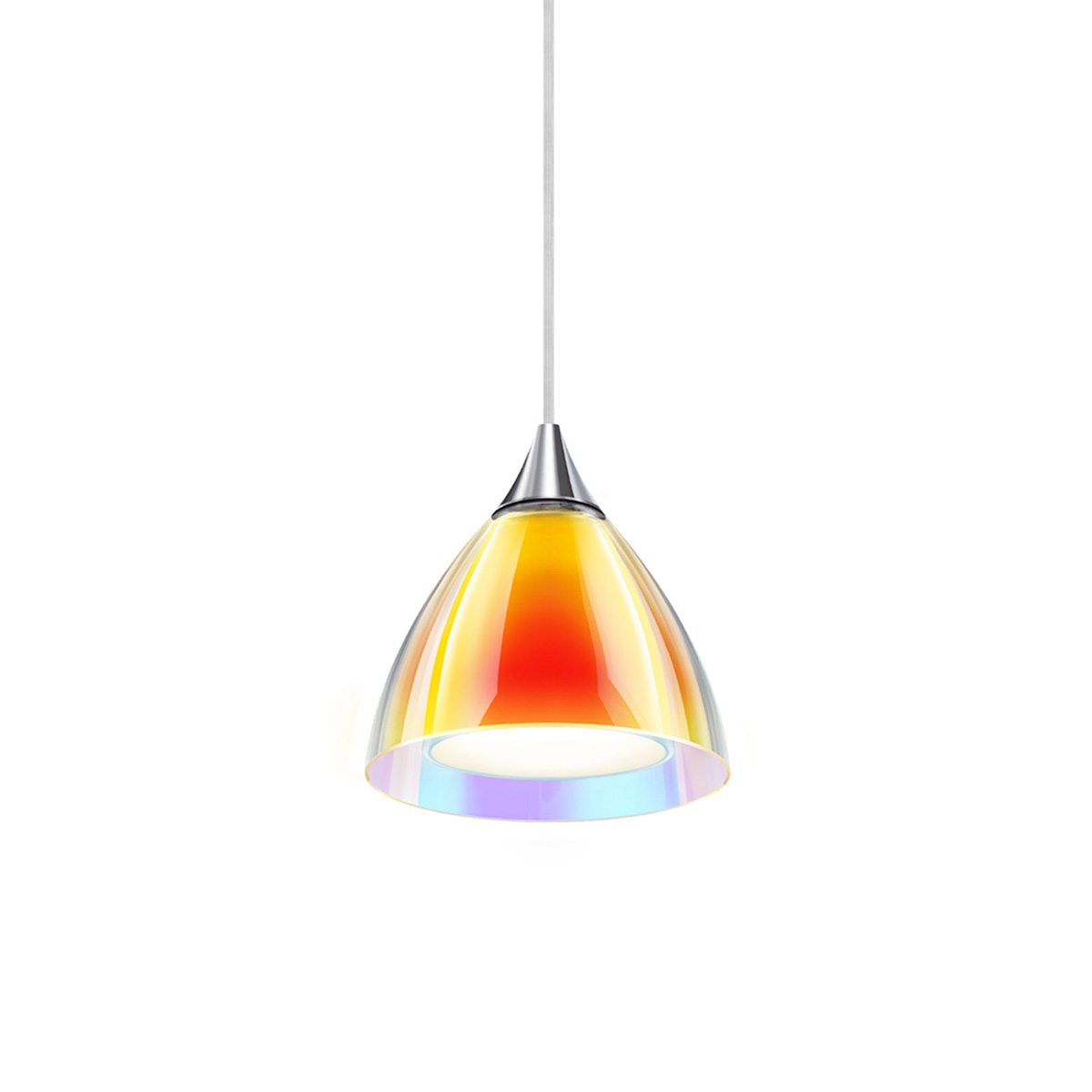 Bruck All-In Silva Pendelleuchte, Chrom / dichroitisch orange-gelb