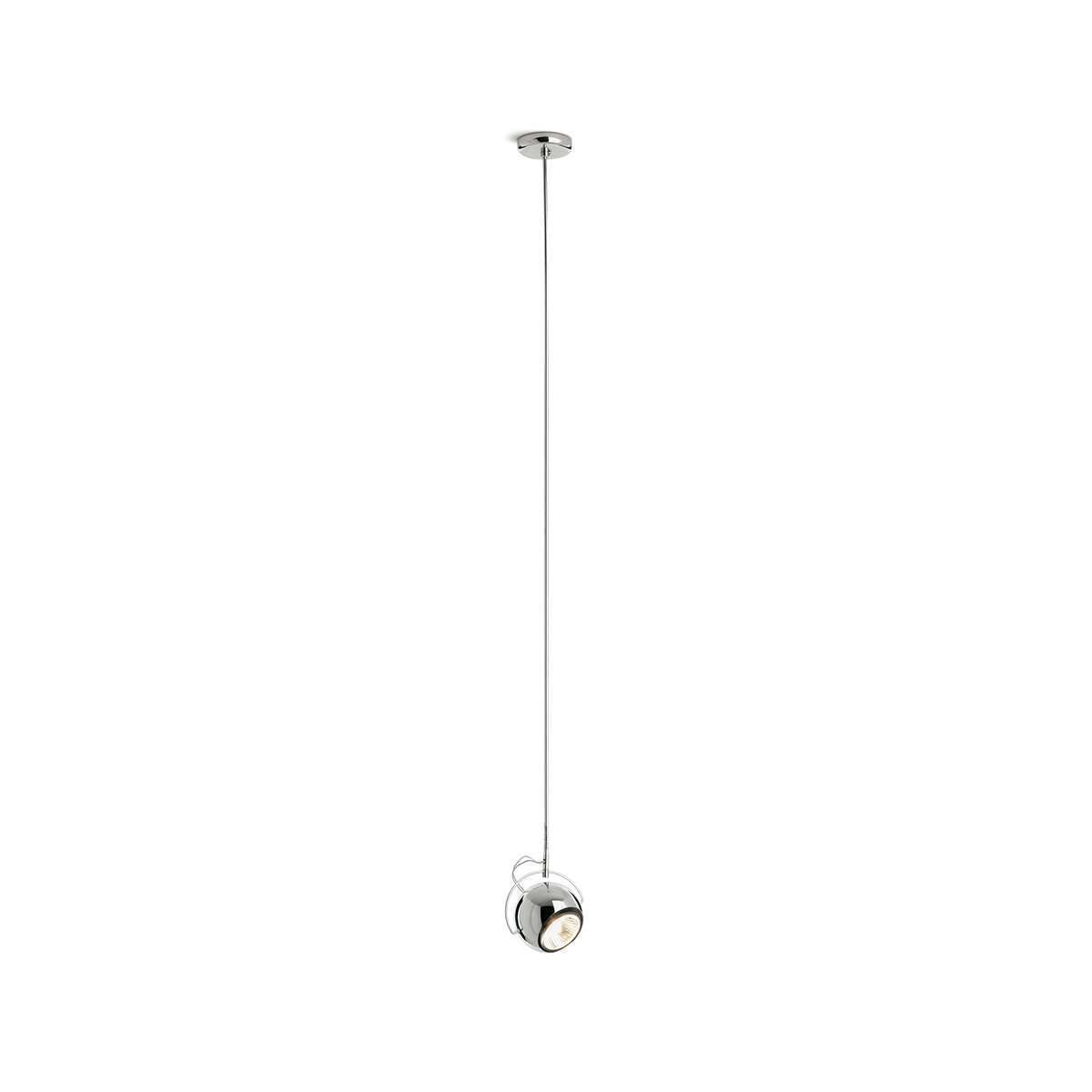 Fabbian Beluga Steel Pendelleuchte, 1-flg., D. 9cm, Chrom (Produktansicht)