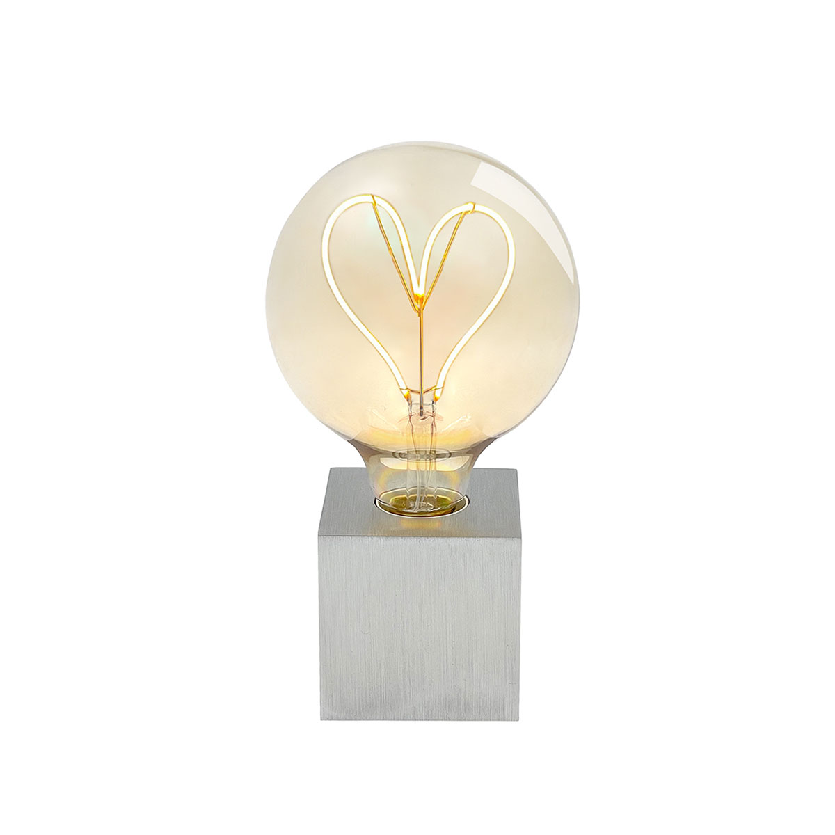 Sompex Herz LED Filament Globelampe E27 Amber, 1,5 W, 2000 K, Ø: 12,5 cm (Sockel nicht im Lieferumfang enthalten)