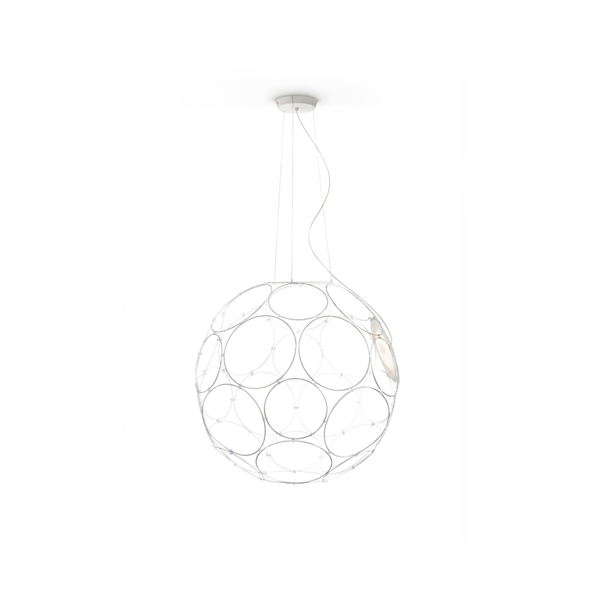 Fabbian Giro Pendelleuchte, Ø: 67 cm, weiß