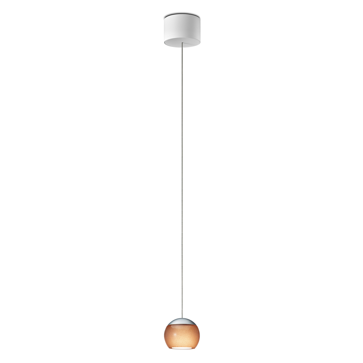 Oligo Balino LED Pendelleuchte, unsichtbare Höhenverstellung, Chrom matt / braun glänzend