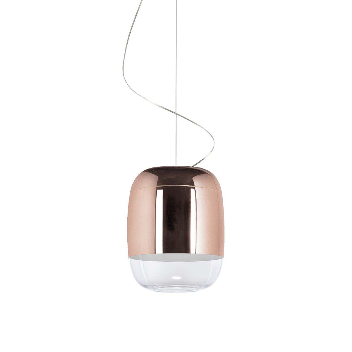 Prandina Gong S1 Pendelleuchte, rosé glänzend metallisiert