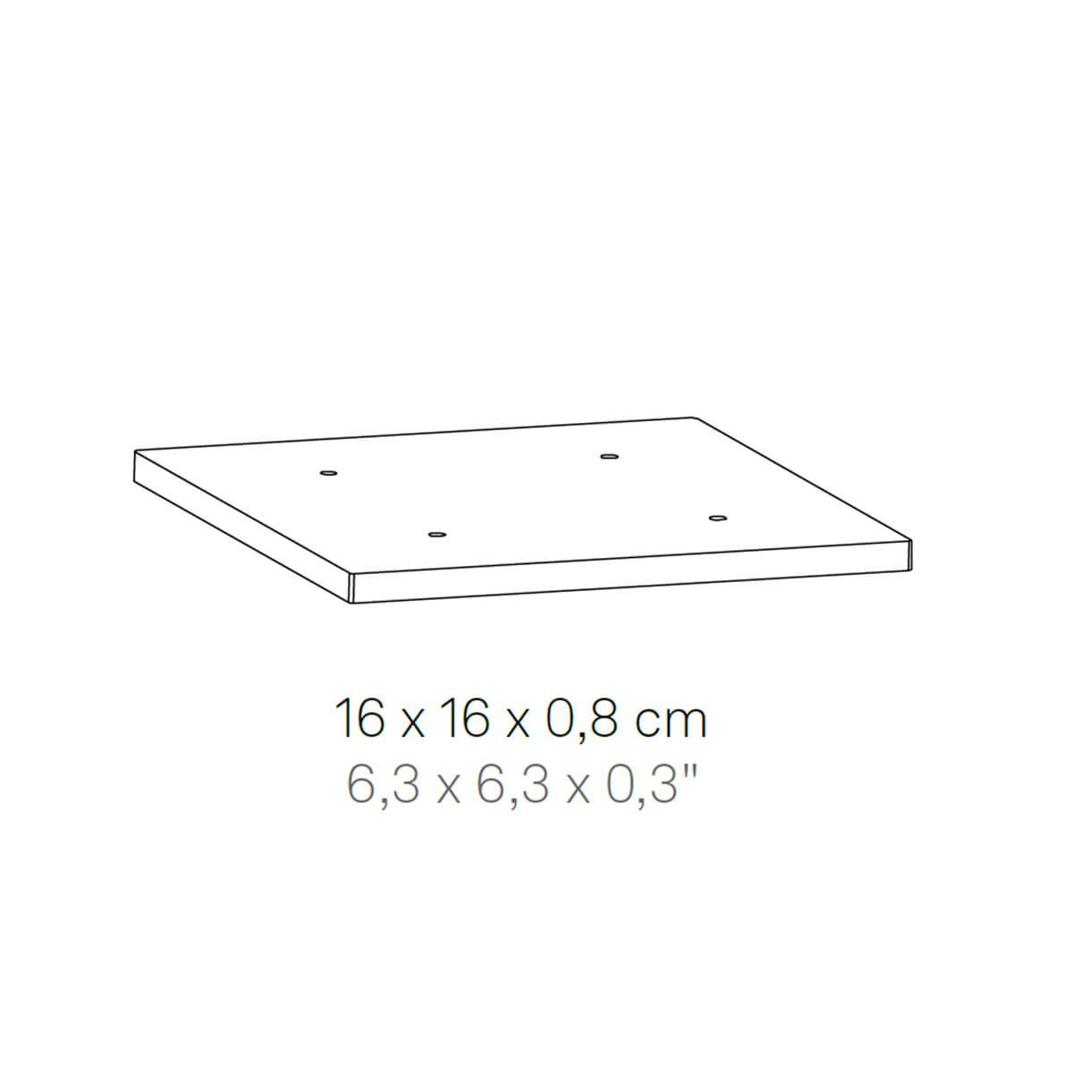 Zafferano AiLati Home Solar Fußplatte, Maßzeichnung