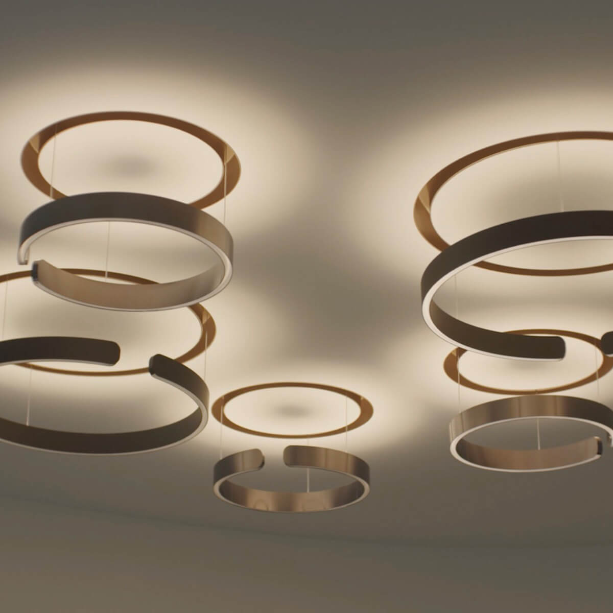 Occhio Mito cosmo 40 und 60 move "air" wide Pendelleuchte, phantom (light channel in Gold matt auf Anfrage erhältlich)