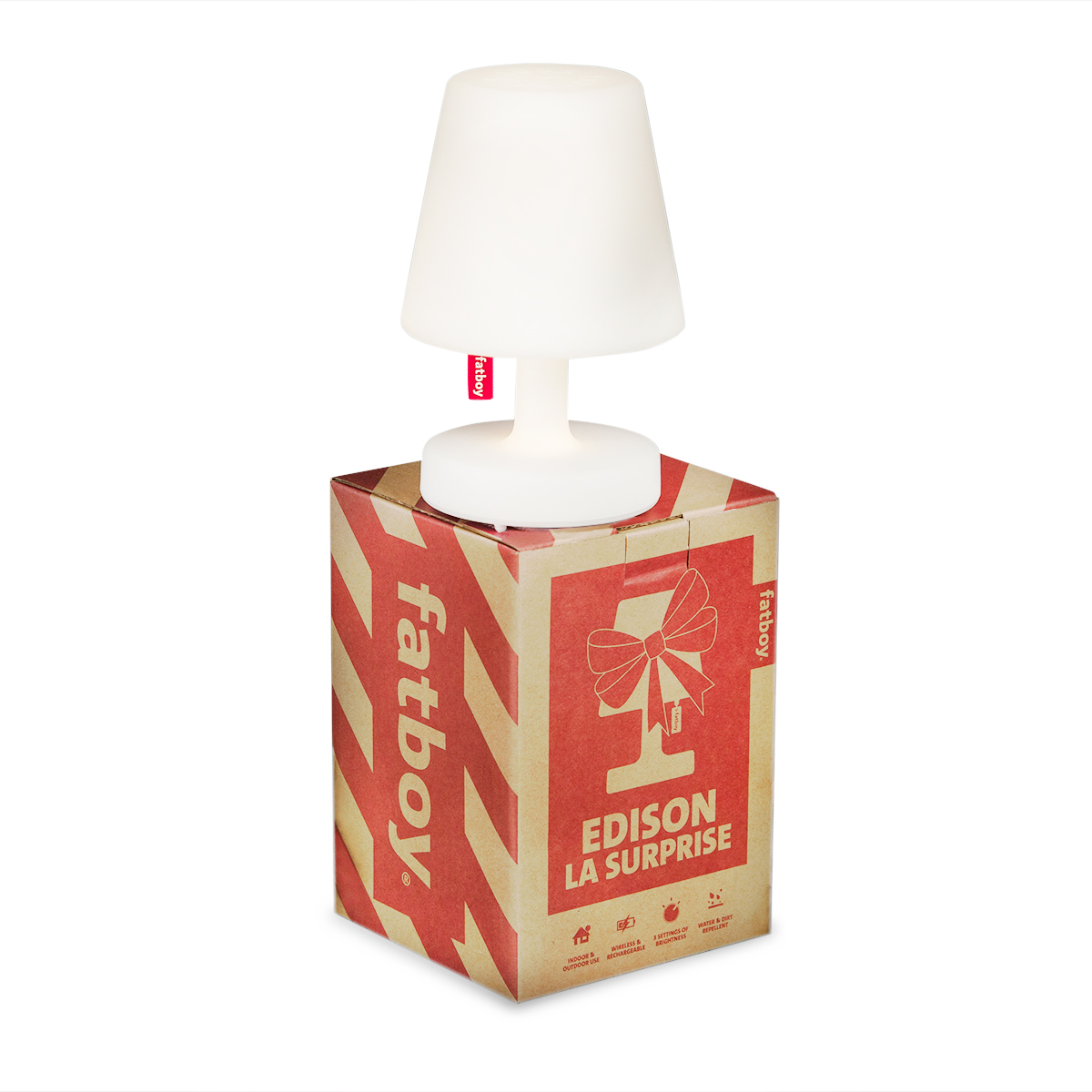 Fatboy Edison la Surprise LED Akkuleuchte, weiß, Geschenkverpackung (©Leuchtenland.com)