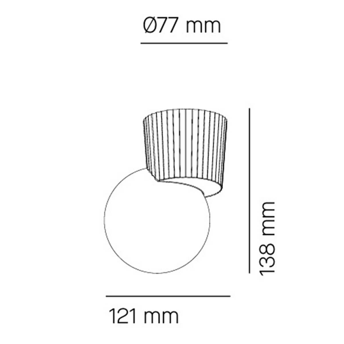 Milan Land Wand- / Deckenleuchte, Maßzeichnung