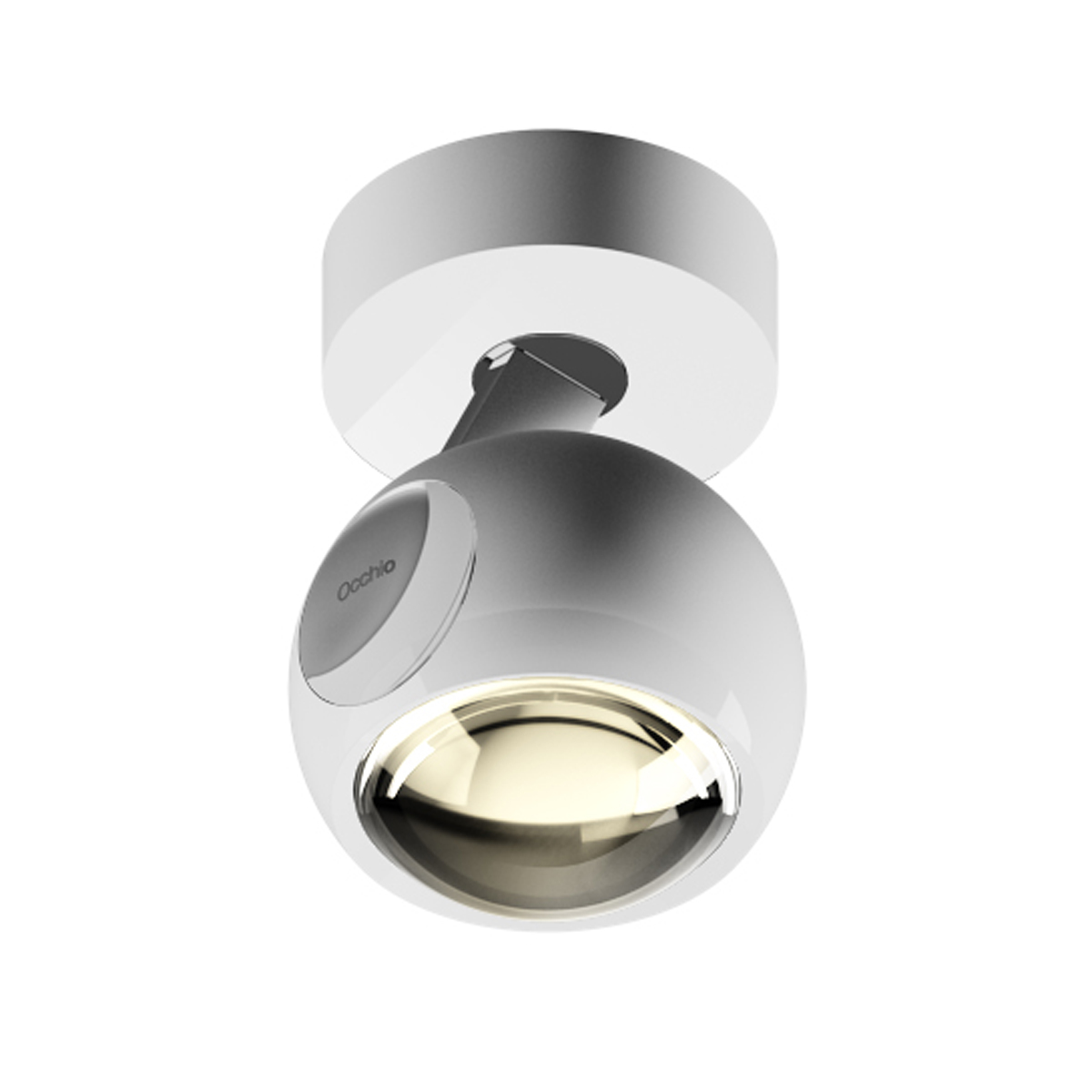 Occhio io 3d pico up C Wand- / Deckenleuchte, 2700 K, weiß glänzend, pads und body Chrom