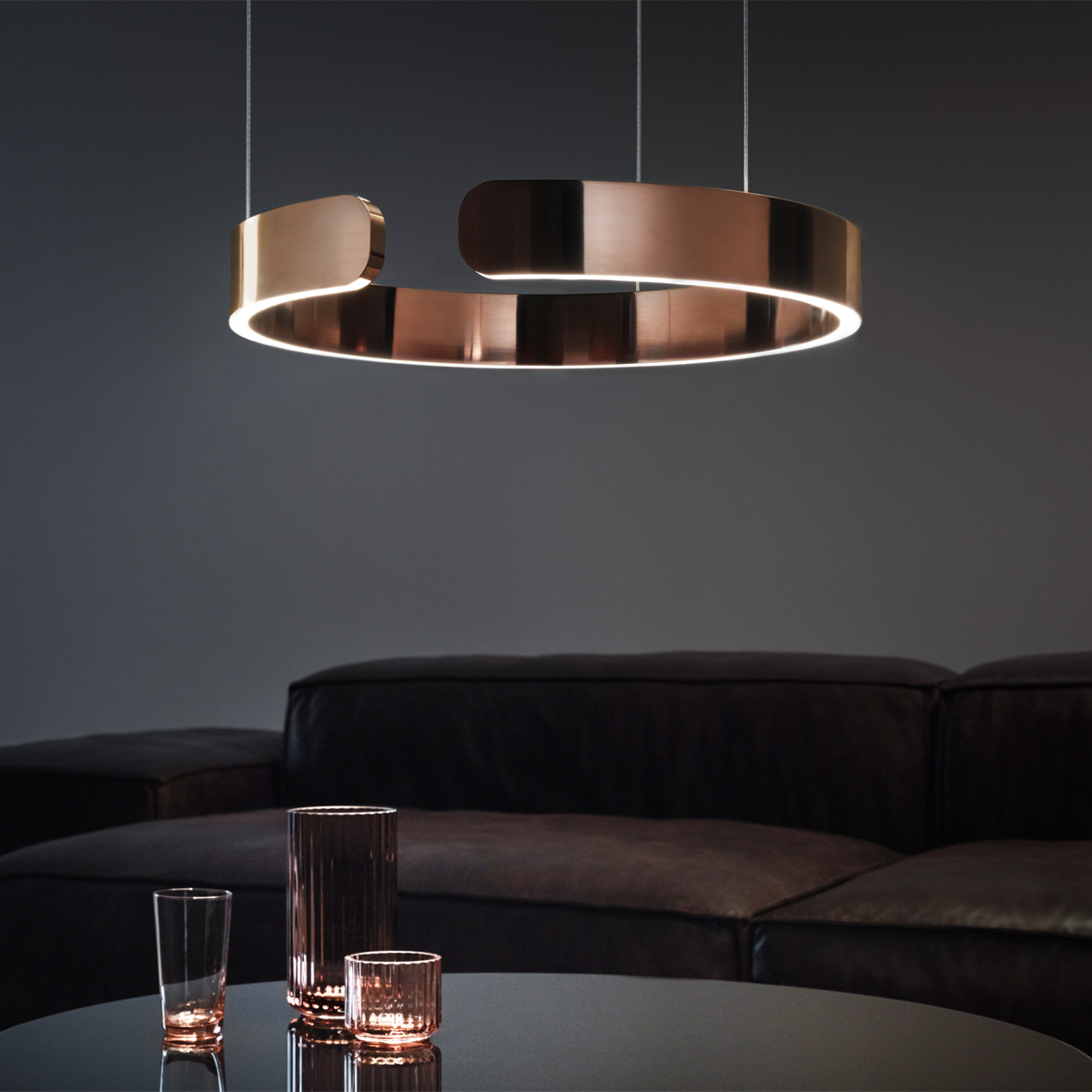 Occhio Mito sospeso 40 var up wide LED Pendelleuchte, variabel, Roségold