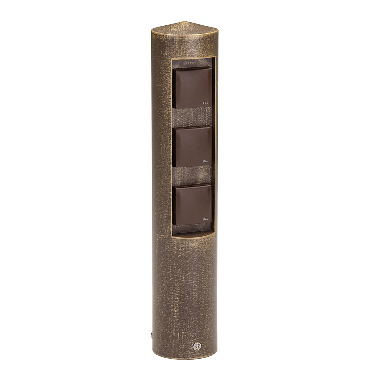 Albert Leuchten 2102 Steckdosensäule, 3-fach, braun-messing