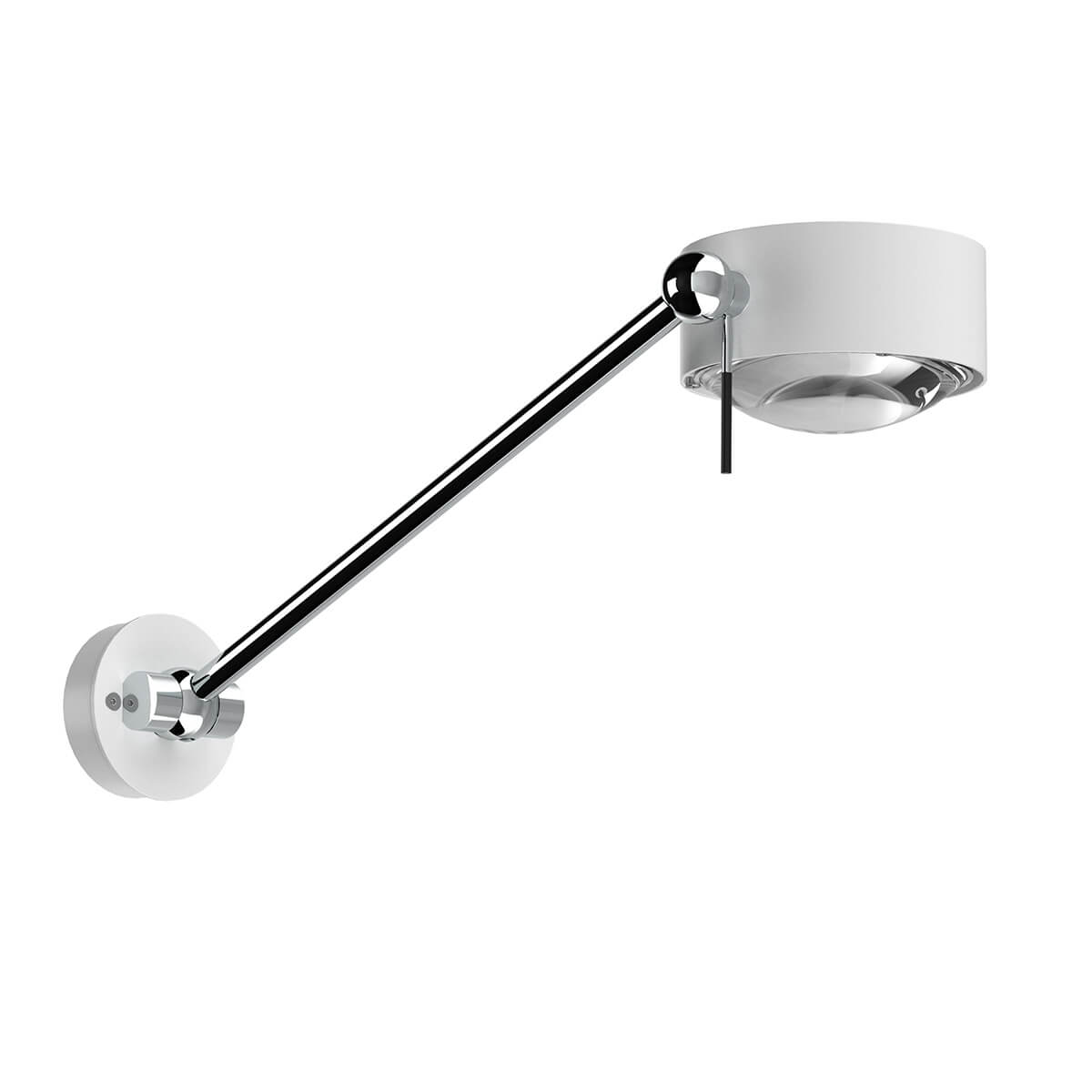 Top Light Puk Maxx Wing Single LED Wand- / Deckenleuchte, 30 cm, Gehäuse, weiß / Chrom, mit Einsätzen Glas satiniert / Linse klar (Einsätze nicht inbegriffen)