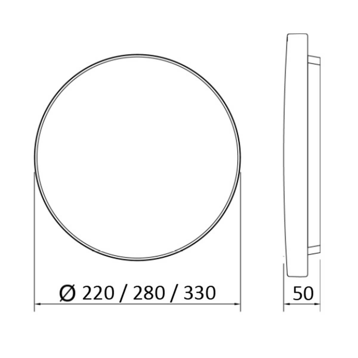Interlight Edge LED Deckenleuchte IP65, Maßzeichnung