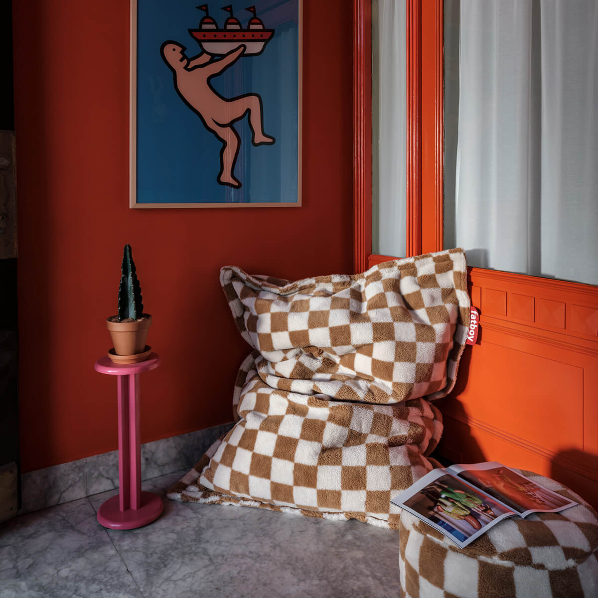 Fatboy Original Slim Teddy Chess Sitzsack, Almond creme