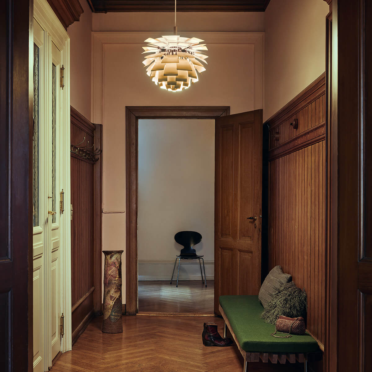 Louis Poulsen PH Artichoke 480 Pendelleuchte, Ø: 48 cm, weiß / Chrom