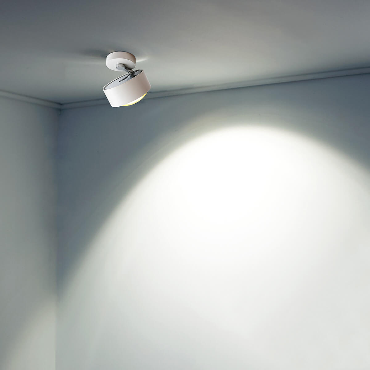 Top Light Puk Maxx Move LED Deckenleuchte, Gehäuse, weiß matt / Chrom, mit Linse klar