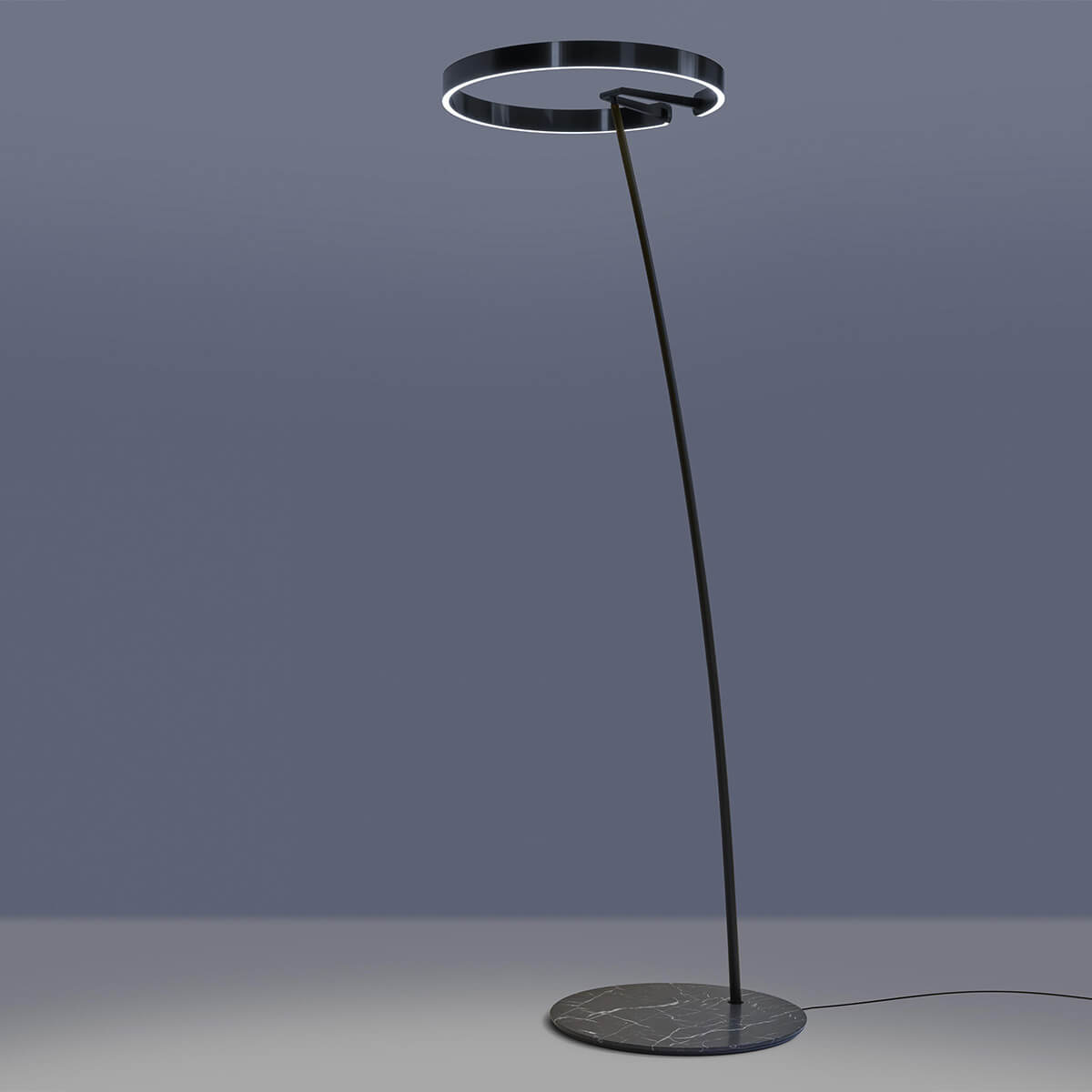 Occhio Mito raggio lusso Stehleuchte, scuro (black phantom / Marquina Marmor)