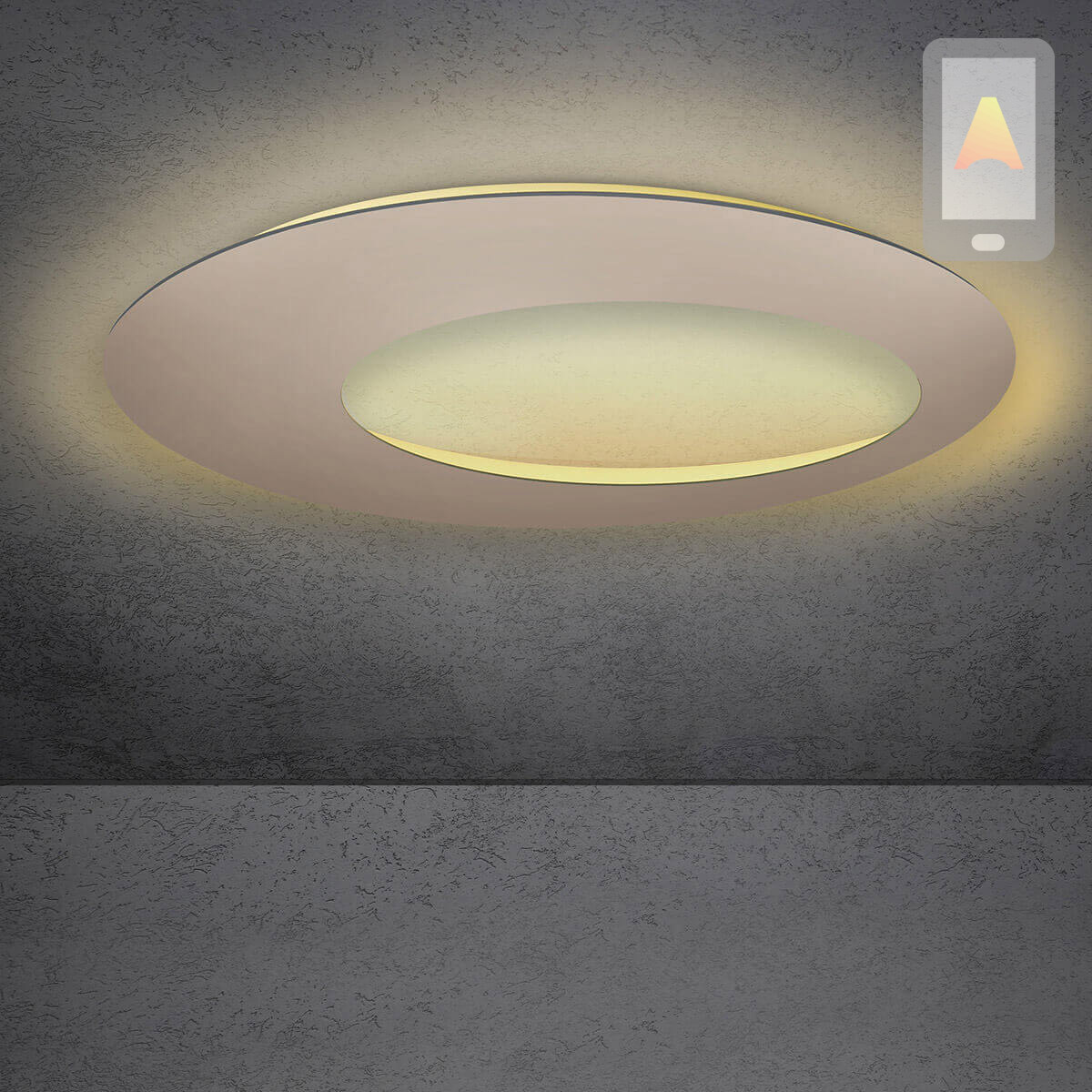 Escale Blade Open LED Wand- / Deckenleuchte, Ø: 95 cm, mit Casambi-Modul, taupe eloxiert