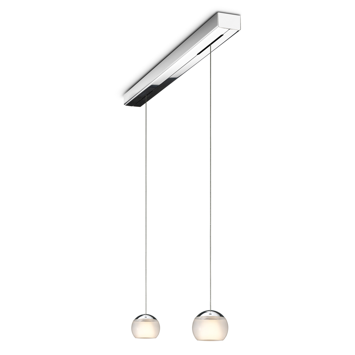 Oligo Balino LED Pendelleuchte, 2-flg., Chrom / satiniert