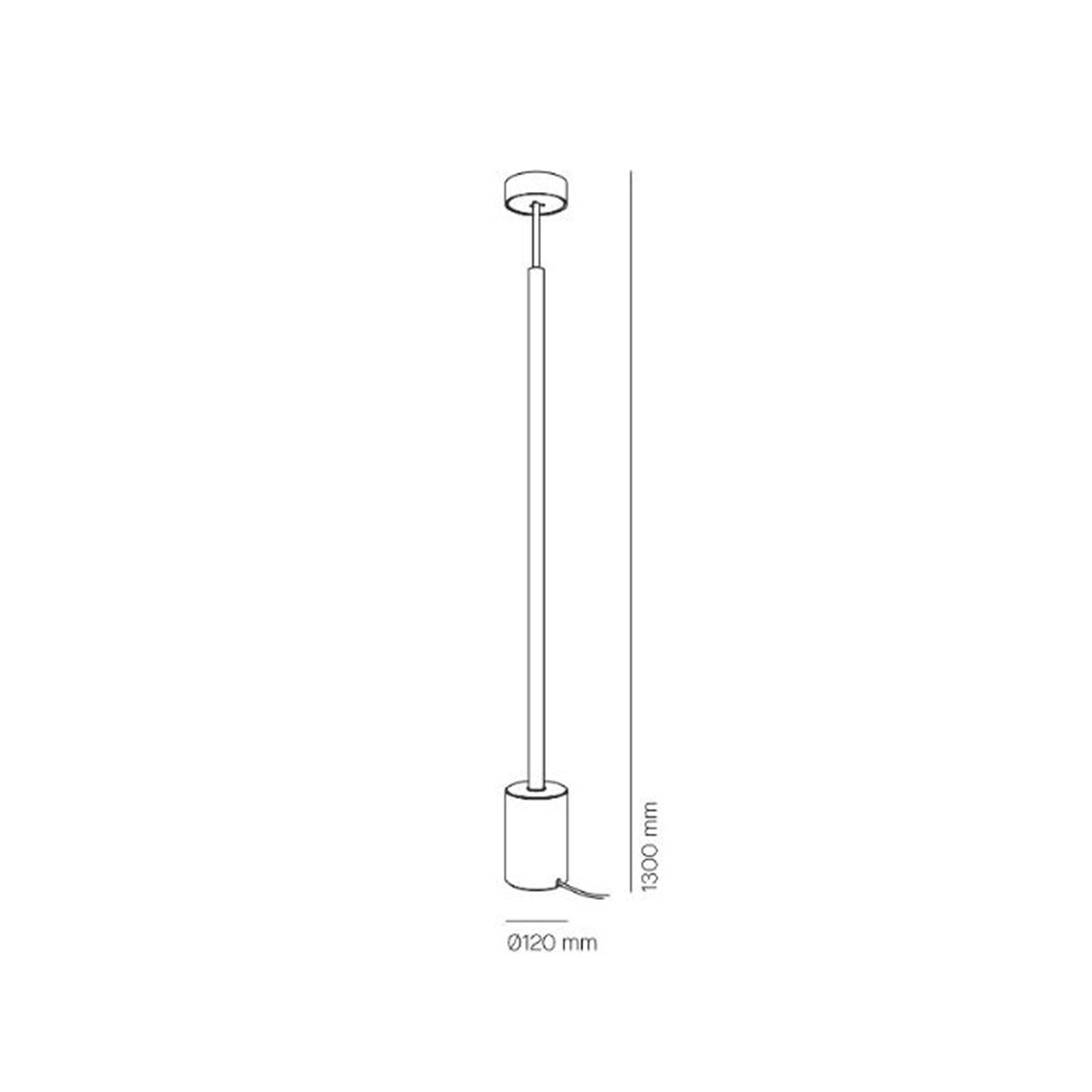Milan Peak LED Stehleuchte, Höhe: 130 cm, Maßzeichnung