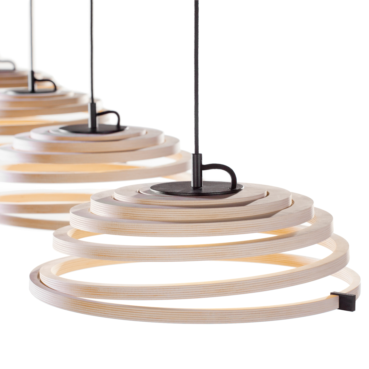 Secto Design Aspiro 8000 LED Pendelleuchte, Birke natur, Kabel: schwarz