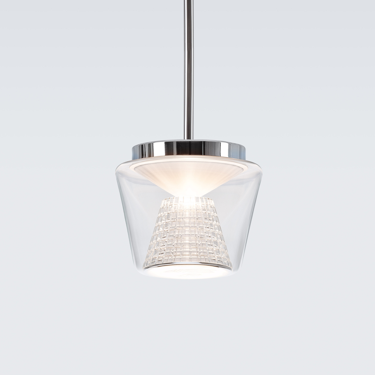 Serien.lighting Annex Suspension Medium LED Pendelleuchte, Schirm klar / Kristallglas