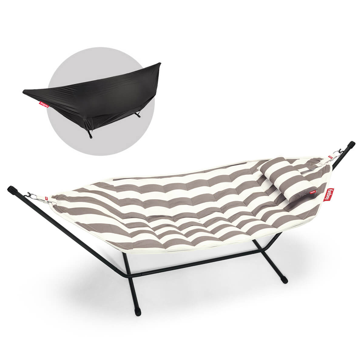 Fatboy Headdemock Superb Deluxe Hängematte, Stripe Cacao (braun-weiß)
